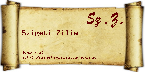 Szigeti Zilia névjegykártya